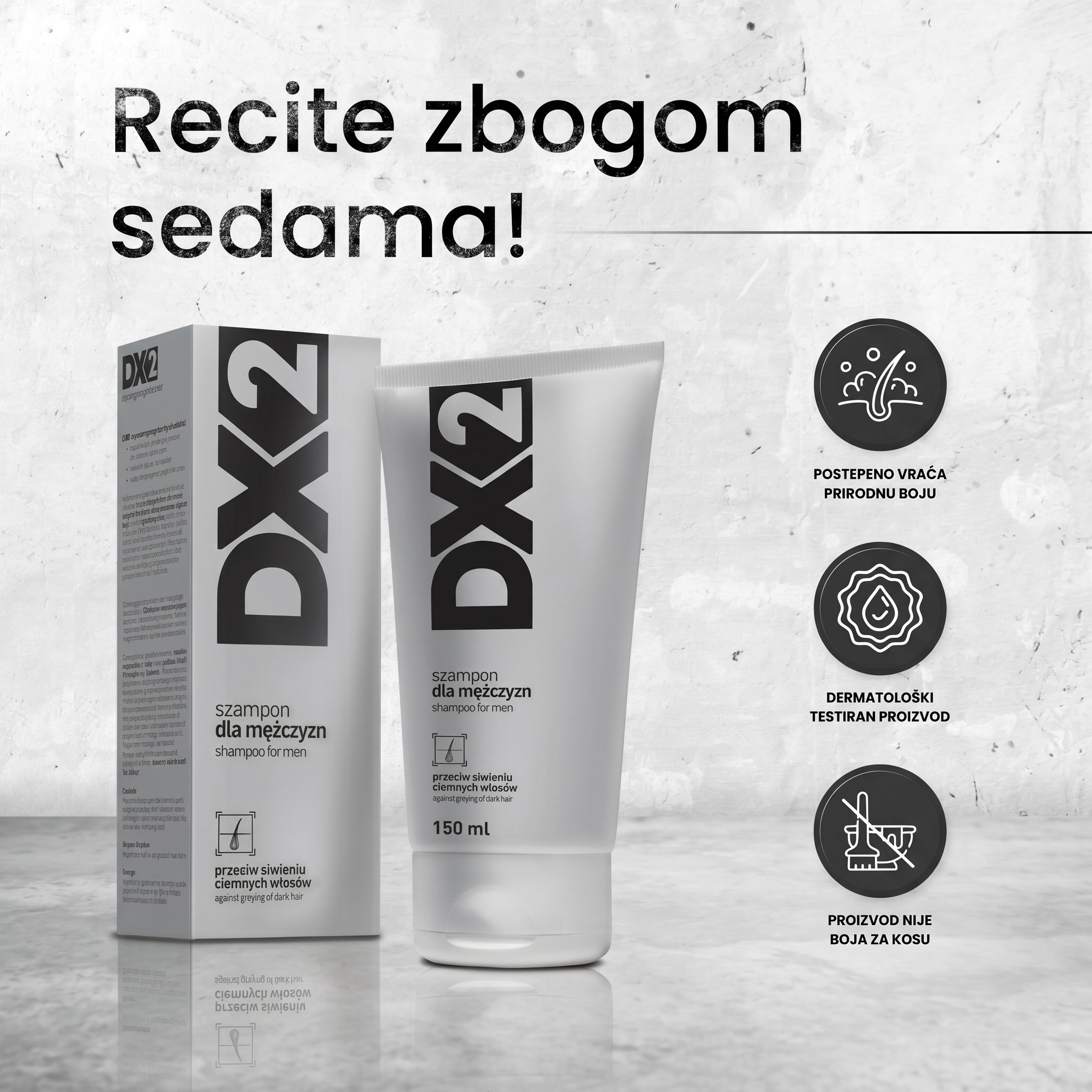 Šampon protiv sede kose DX2 150ml - Image 2