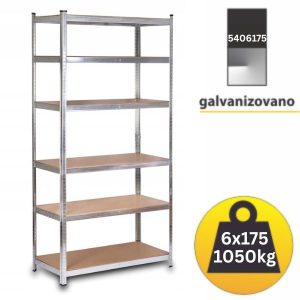 Polica metal-medijapan 220x75x40cm, 6x175kg